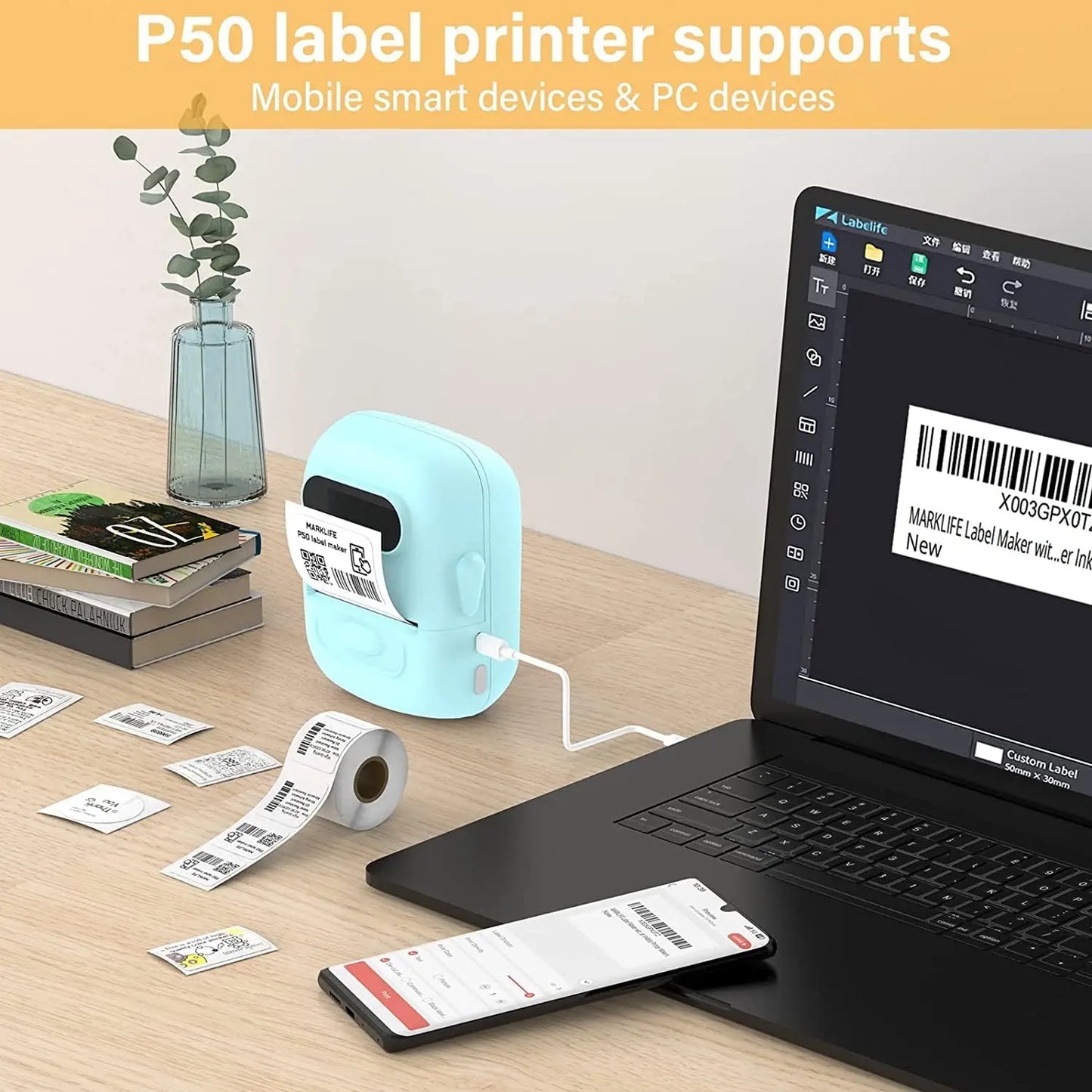 Portable Bluetooth Label Printer